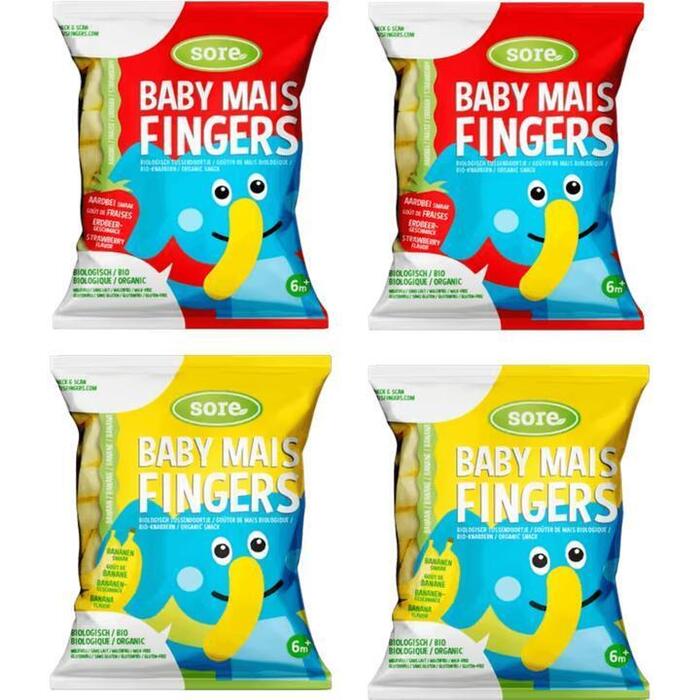 Sore Baby Mais Fingers fruitsmaken 4 x 35g