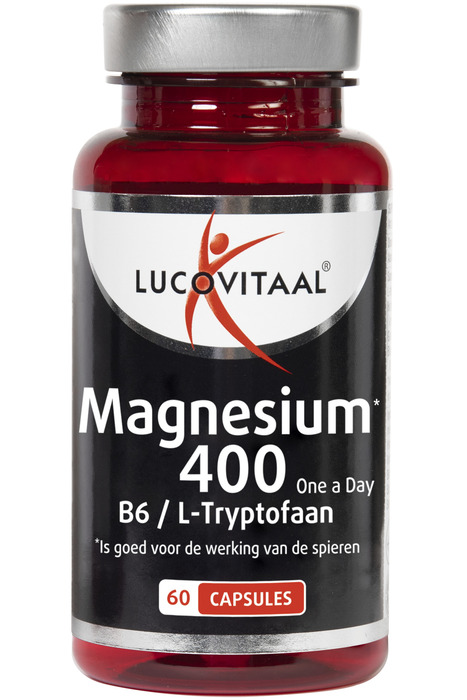Lucovitaal Magnesium 400 B6/L-Tryptofaan capsules 60 stuk pot (60 × 0.92g)