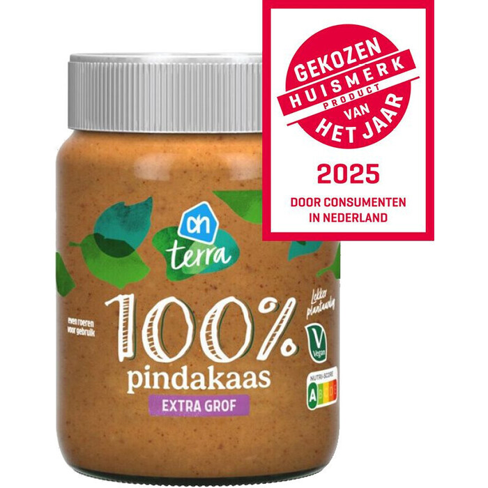 AH Terra 100% pindakaas extra grof (350g)