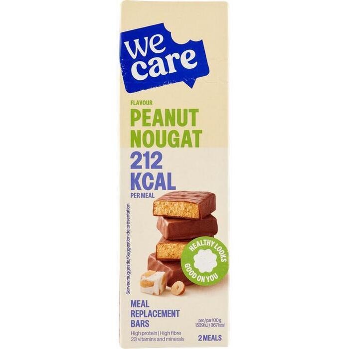 WeCare Flavour Peanut Nougat Meal Replacement Bars 2 x 58 g (2 × 58g)