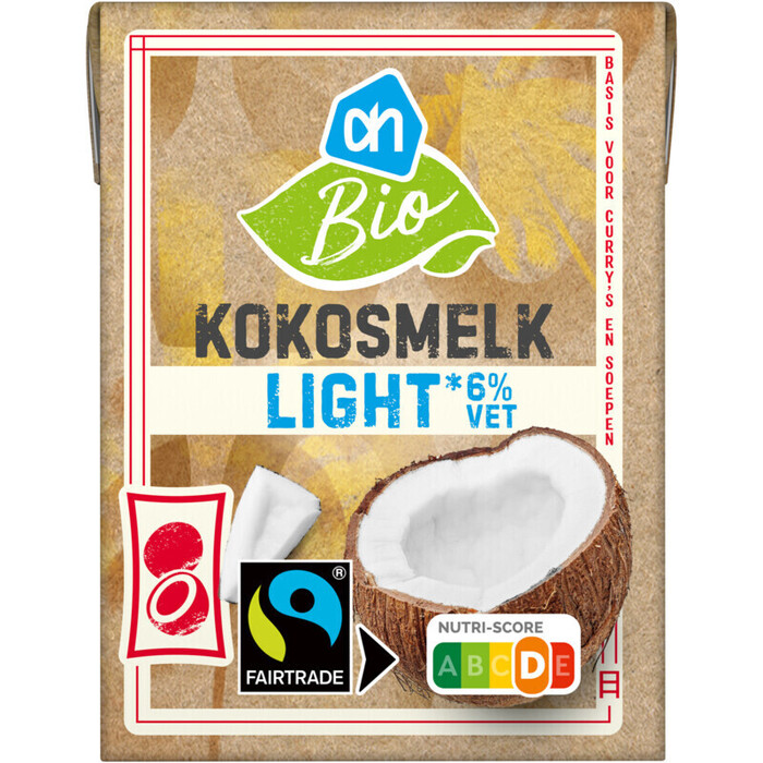 AH Biologisch Kokosmelk light 6% vet (200ml)