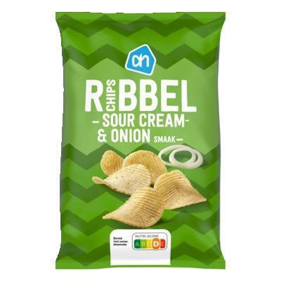 AH Ribbelchips sour cream & onion (250g)