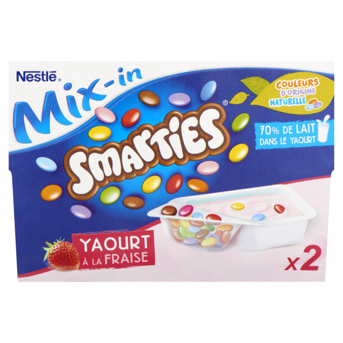 Smarties Mix-In Yoghurt met Aardbei 2 x 120g (240g)