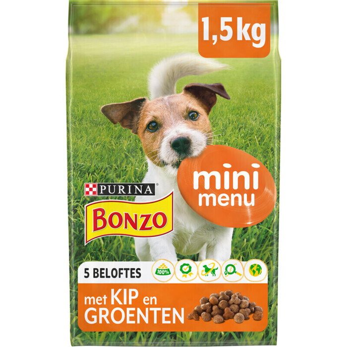 Bonzo Mini menu adult kip hondenvoer droog (1.5kg)