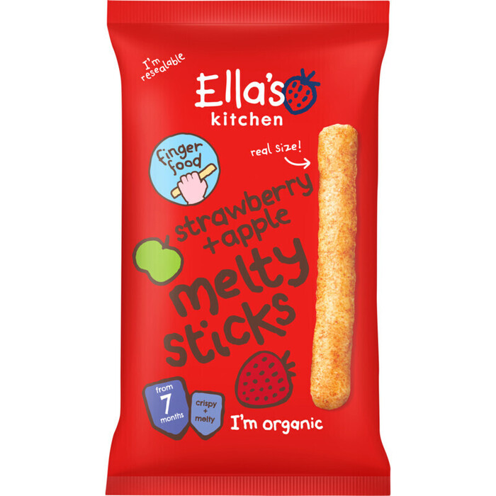 Ella's kitchen Melty sticks aardbei & appel 7m+ (16g)