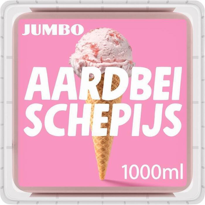 Jumbo Aardbei Schepijs 1L (533g)