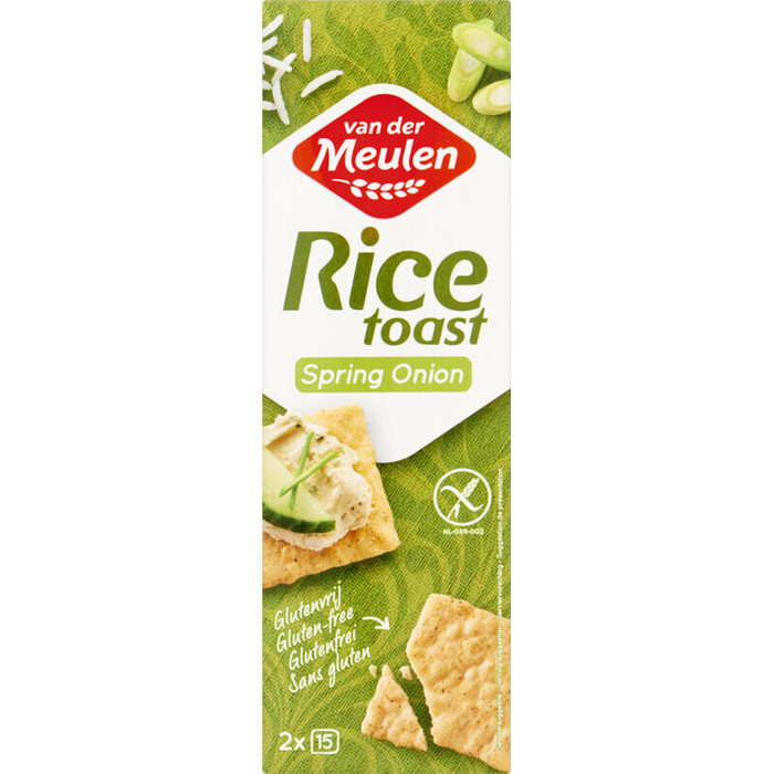 Van Der Meulen Rice Toast Spring Onion 2 x 15 Stuks 65 g (65g)