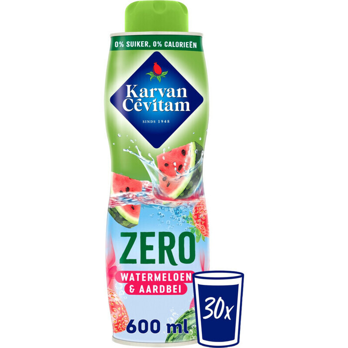Karvan Cévitam Zero Watermeloen & Aardbei Siroop 600 ml (0.6L)