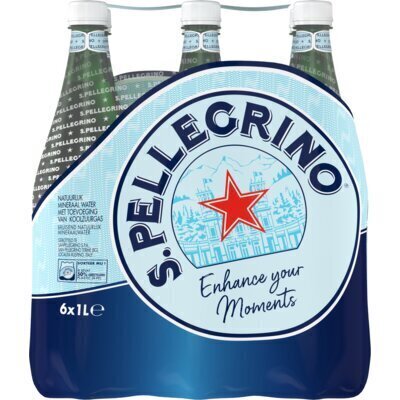 San Pel Mineraalwater licht sprankel (Fles, 6 × 1L)