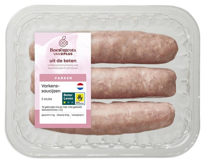 Varkenssaucijzen 3 st (3 × 100g)