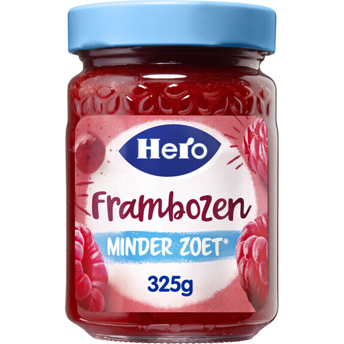 Hero Jam Minder Zoet Frambozen 325g (325g)
