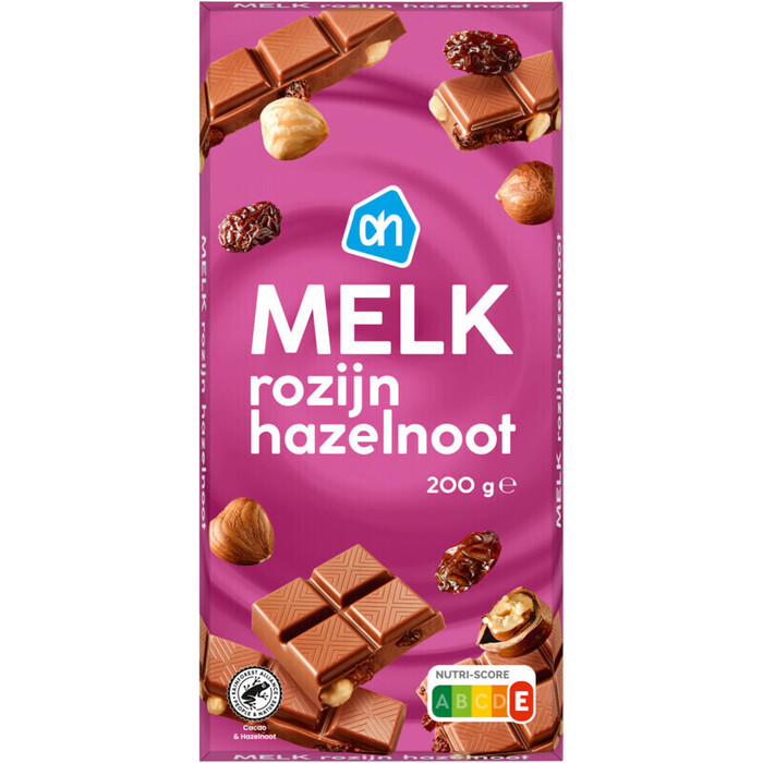 AH Reep melk hazelnoot rozijn (200g)