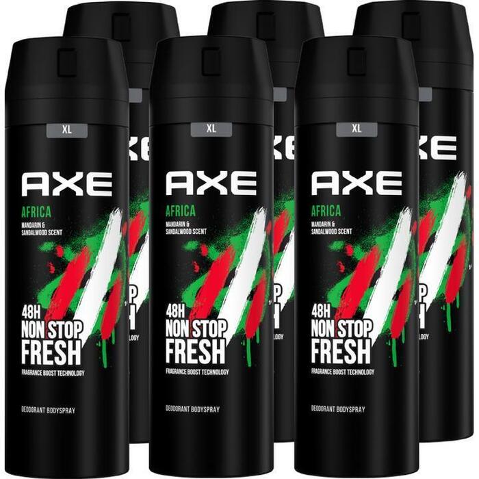 AXE Deodorant Bodyspray Africa 200 ml x 6 stuks