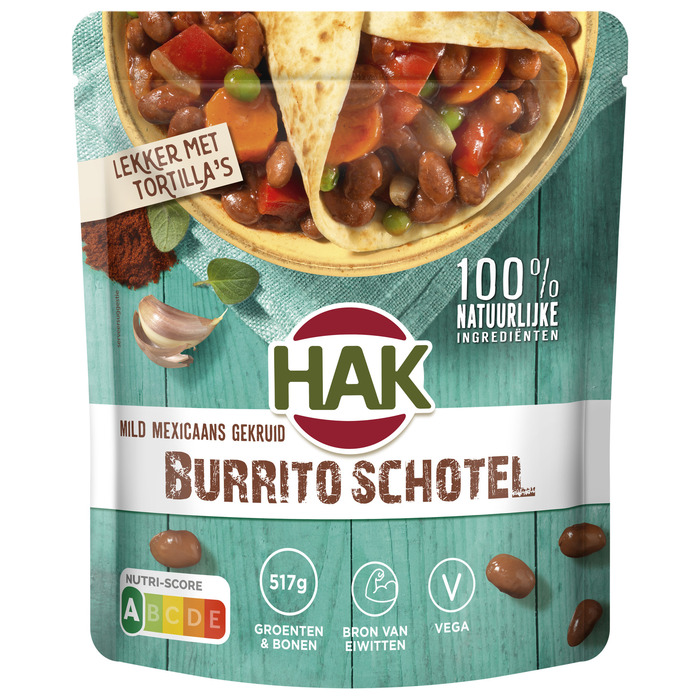 HAK mild Mexicaans gekruid Burrito schotel 550 g stazak (550g)