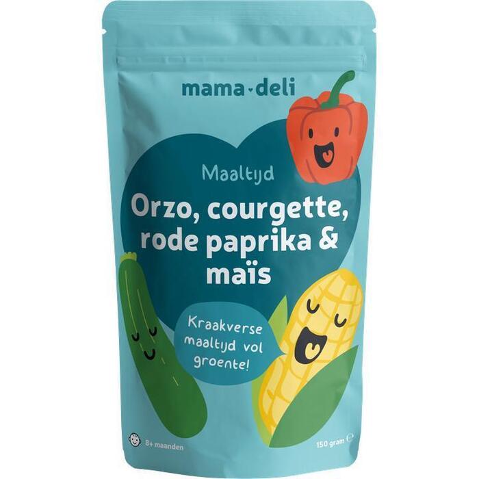Mama Deli Maaltijd Orzo, Courgette, Rode Paprika & Maïs 8+ Maanden 150 g (150g)