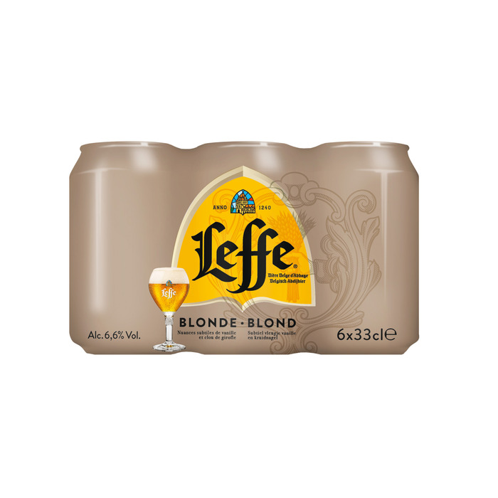 Leffe - Blond Belgisch Abdijbier - Blik - 6 x 330ML (6 × 33cl)