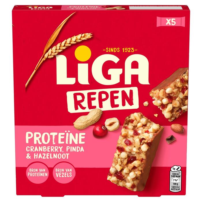 LiGA Proteïne Reep Cranberry 160 g (Doos, 160g)