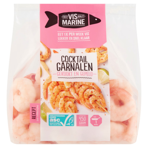 Vis Marine Cocktail Garnalen Gekookt en Gepeld 450 g (450g)