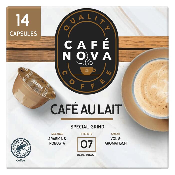 Cafe nova dg capsules cafe au lait 14st