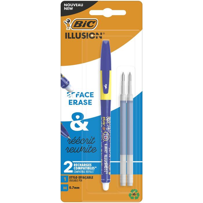 Bic Illusion Gel Pen blauw + 2 vullingen