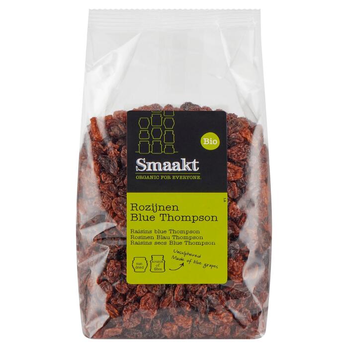 Biologische rozijnen Thompson (Zak, 500g)