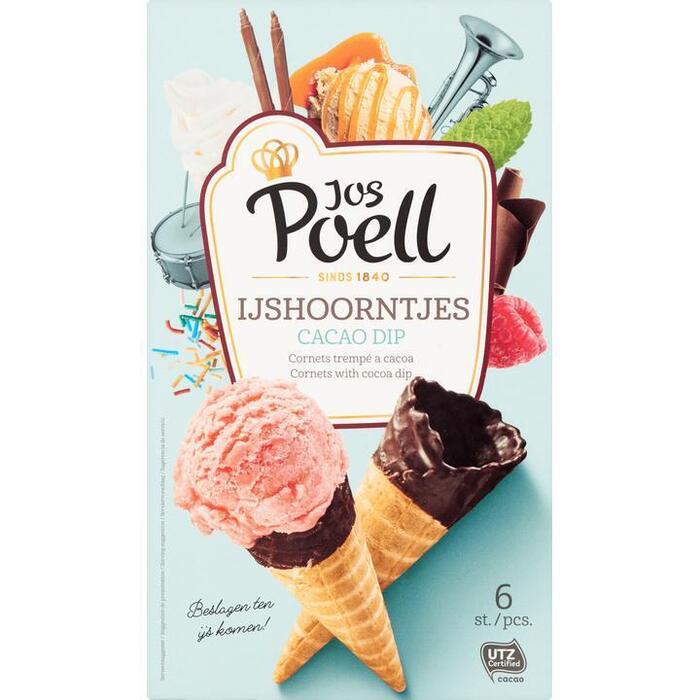 Jos Poell IJshoorntjes cacao dip (126g)