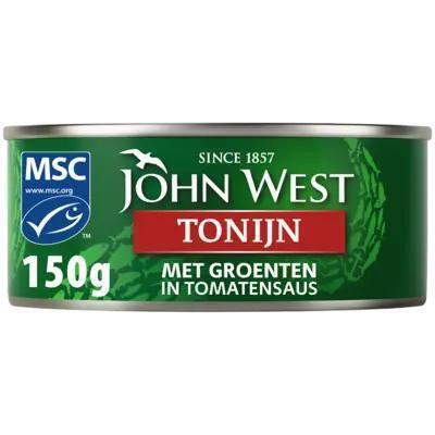 John West Tonijnstukken met groente (Blik, 150g)