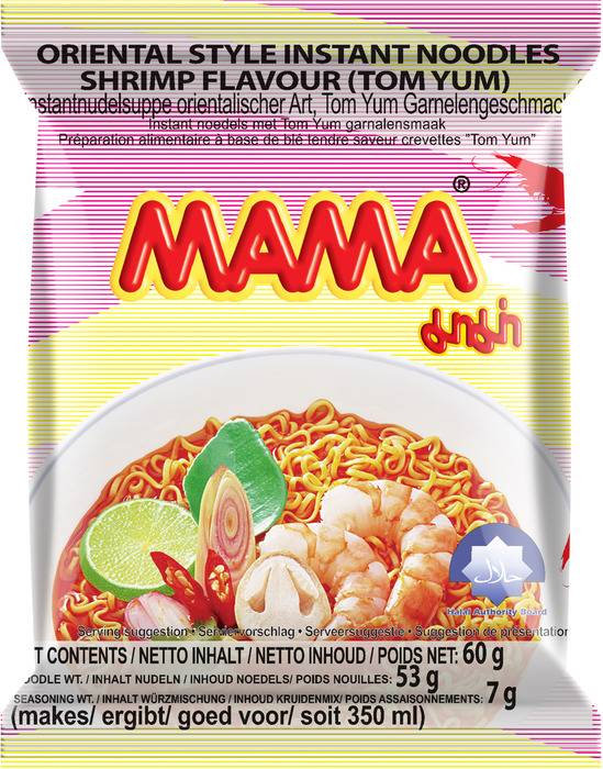 Mama Instant Noedels met Tom Yum Garnalensmaak 60g (60g)