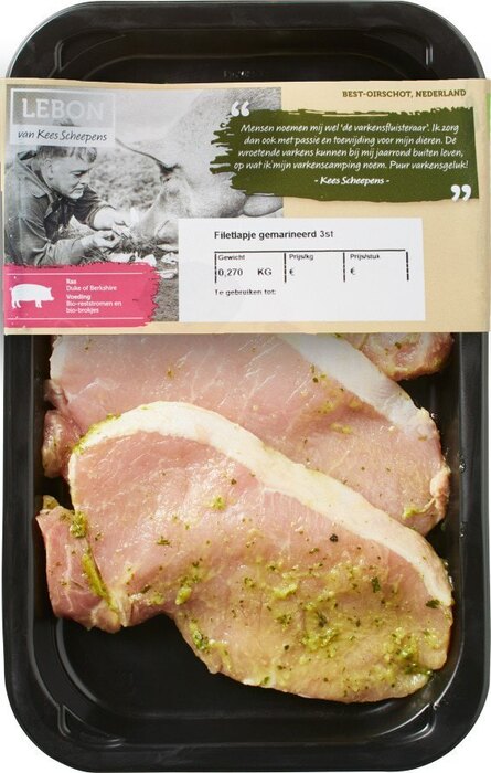 Gemarineerde varkens filetlap (240g)