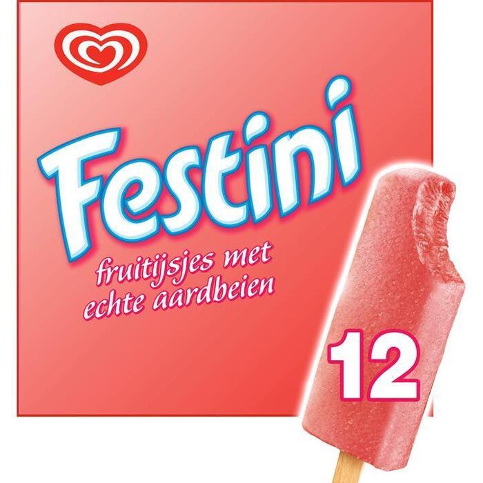 Festine Fruitijsjes Aardbei (Stuk, 0.6L)