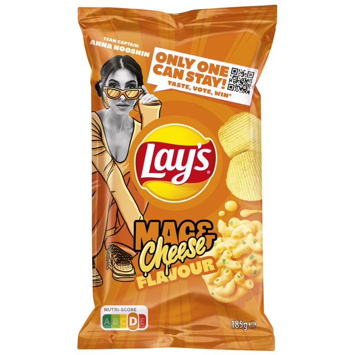 Lay's Ribbel Chips Macaroni & Kaas 185 gr (185g)