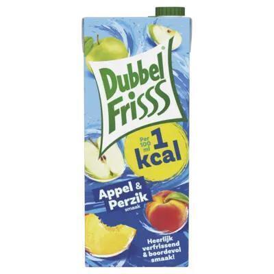 Dubbelfrisss 1Kcal appel perzik (Pak, 1.5L)