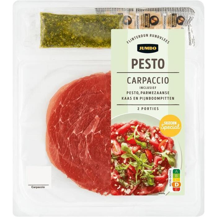 Jumbo Carpaccio Pesto met Parmezaanse Kaas, Pestodressing en Pijnboompitten 128 g (128g)