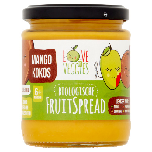 Love My Veggies Biologische Fruitspread Mango Kokos 6+ Maanden 245 g (60g)