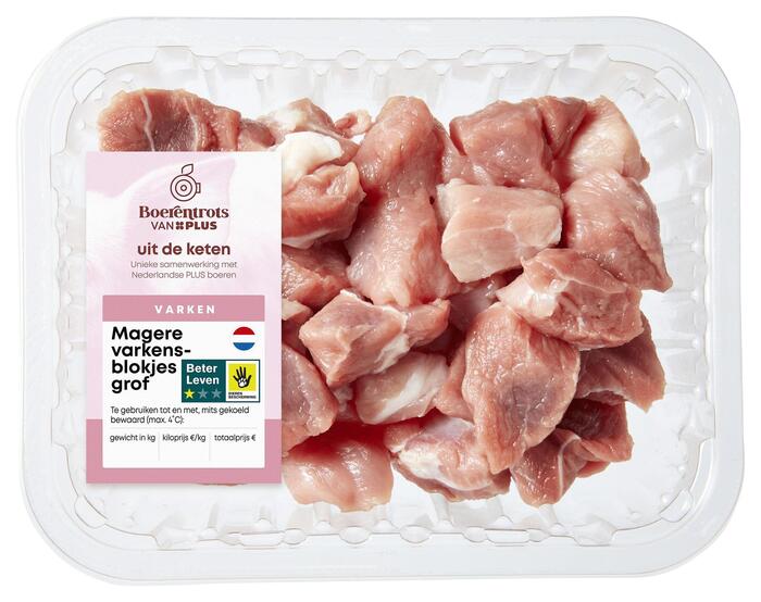 PLUS Boerentrots Magere varkensblokjes grof (300g)