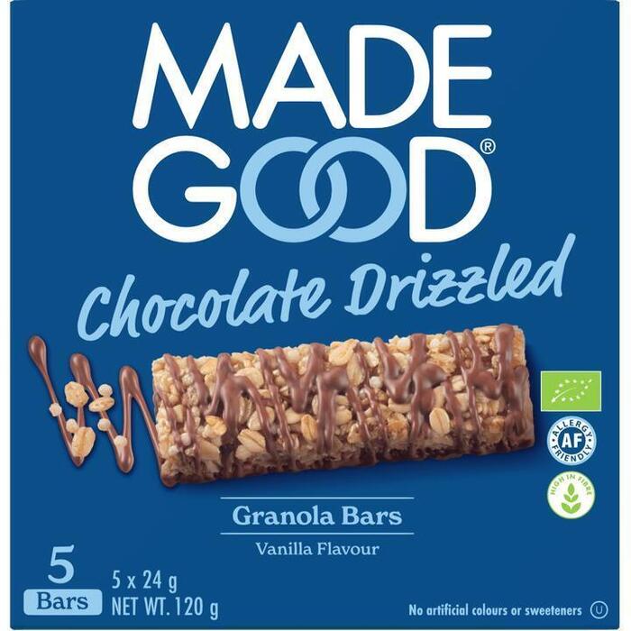 Made Good Chocolate Drizzled Granola Bars Vanilla Flavour 5 x 24g (5 × 24g)
