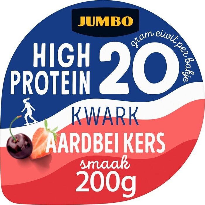 Jumbo High Protein Kwark Aardbei Kers Smaak 200 g (200g)