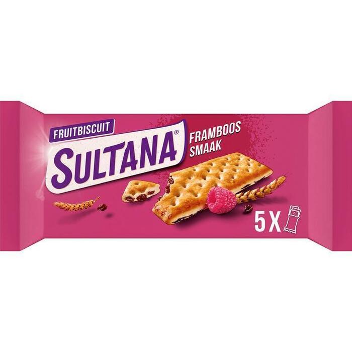 Sultana Fruitbiscuit Framboos Smaak 5 Stuks 218 g (218g)