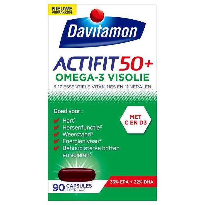 Davitamon Actifit 50+ omega-3 visolie capsules (100g)