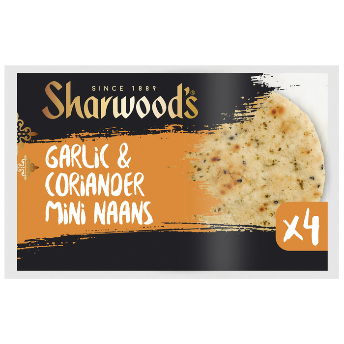 Sharwoods Mini Naan Garlic & Coriander 260g (4 × 65g)