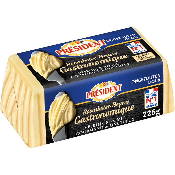 Président Roomboter ongezouten (225g)