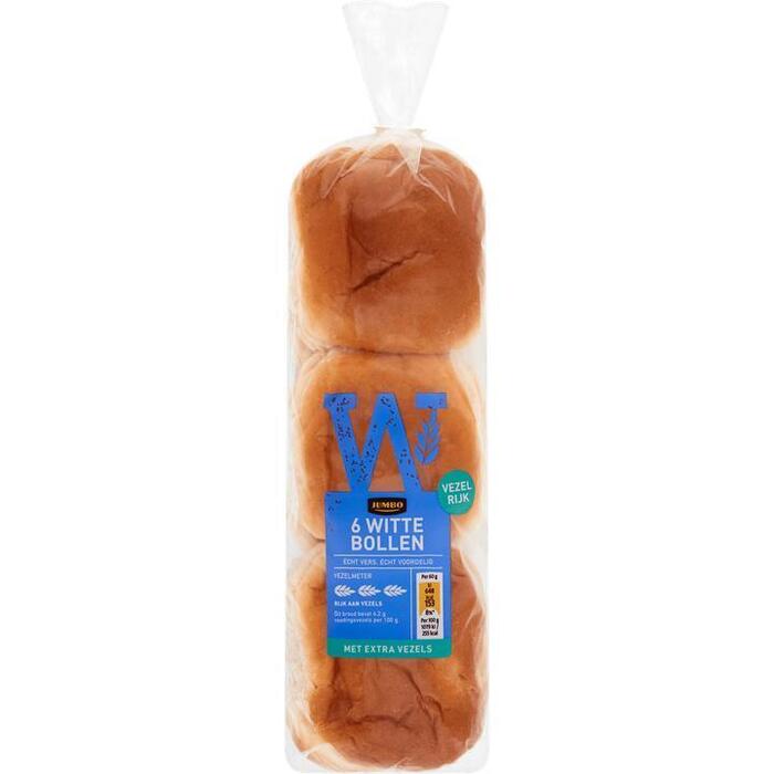 Jumbo - Witte Bollen Vezelrijk - 6 Stuks