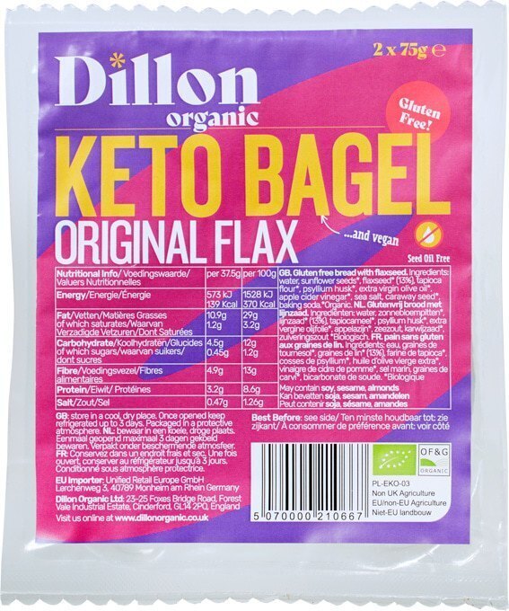 Glutenvrije bagel keto lijnzaad (150g)