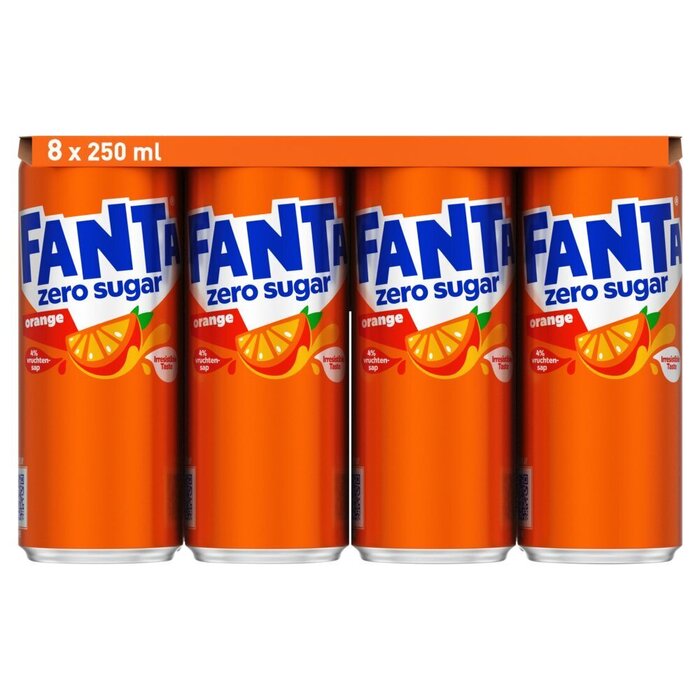 Fanta No Sugar Orange 8 x 250 ml (250ml)