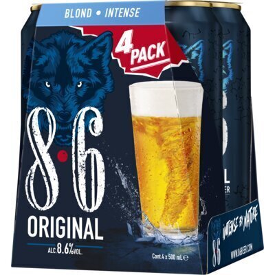 8.6 Original intense blond beer 4-pack (4 × 0.5L)