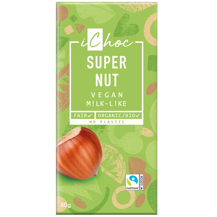 Vegan melkchocolade super nut (80g)