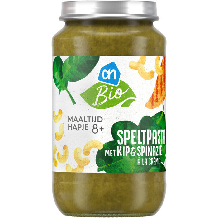 AH Biologisch Speltpasta kip en spinaz a la creme 8m03 (220g)
