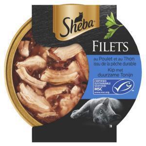 Sheba Filets Tonijn en kip in saus kattenvoer 60 g (60g)
