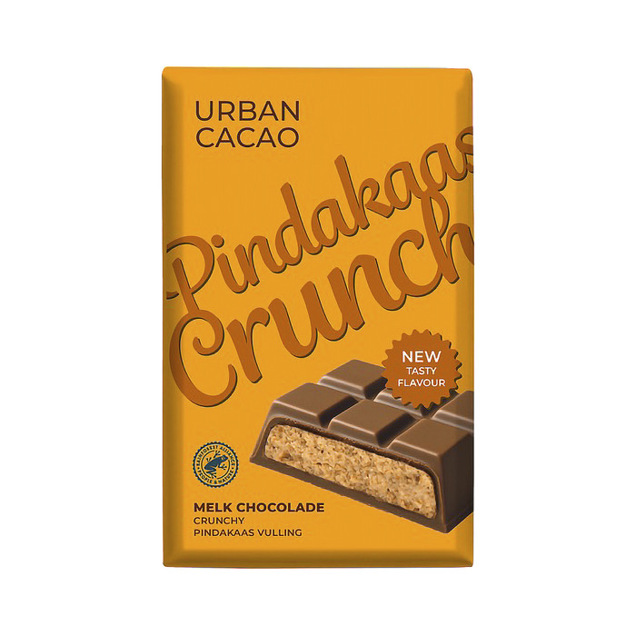 Urban Cacao Pinda crunch melk chocolade (140g)