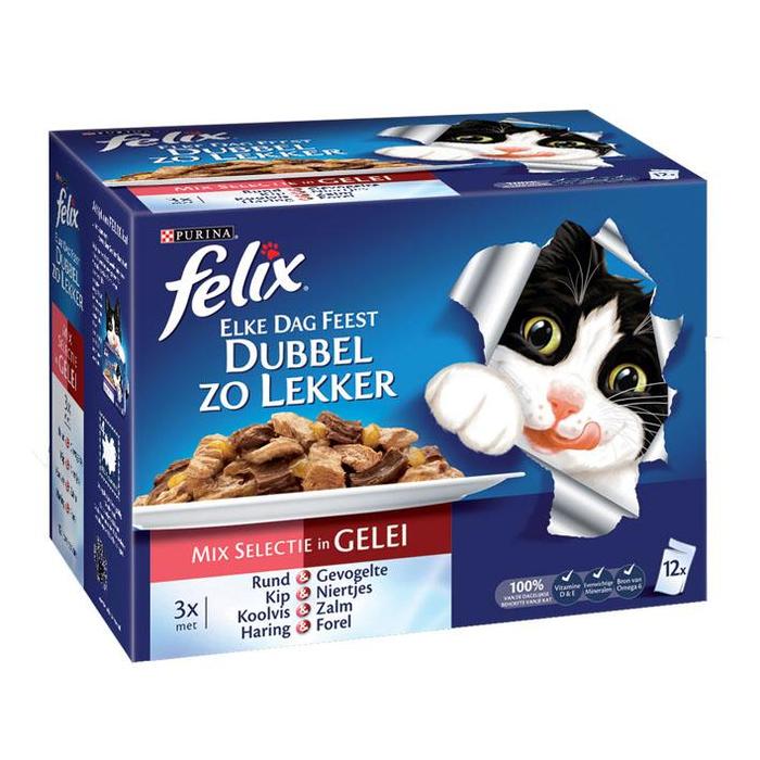 PURINA® Felix® Dubbel Zo Lekker Mix Selectie 12 x 100 g (12 × 100g)